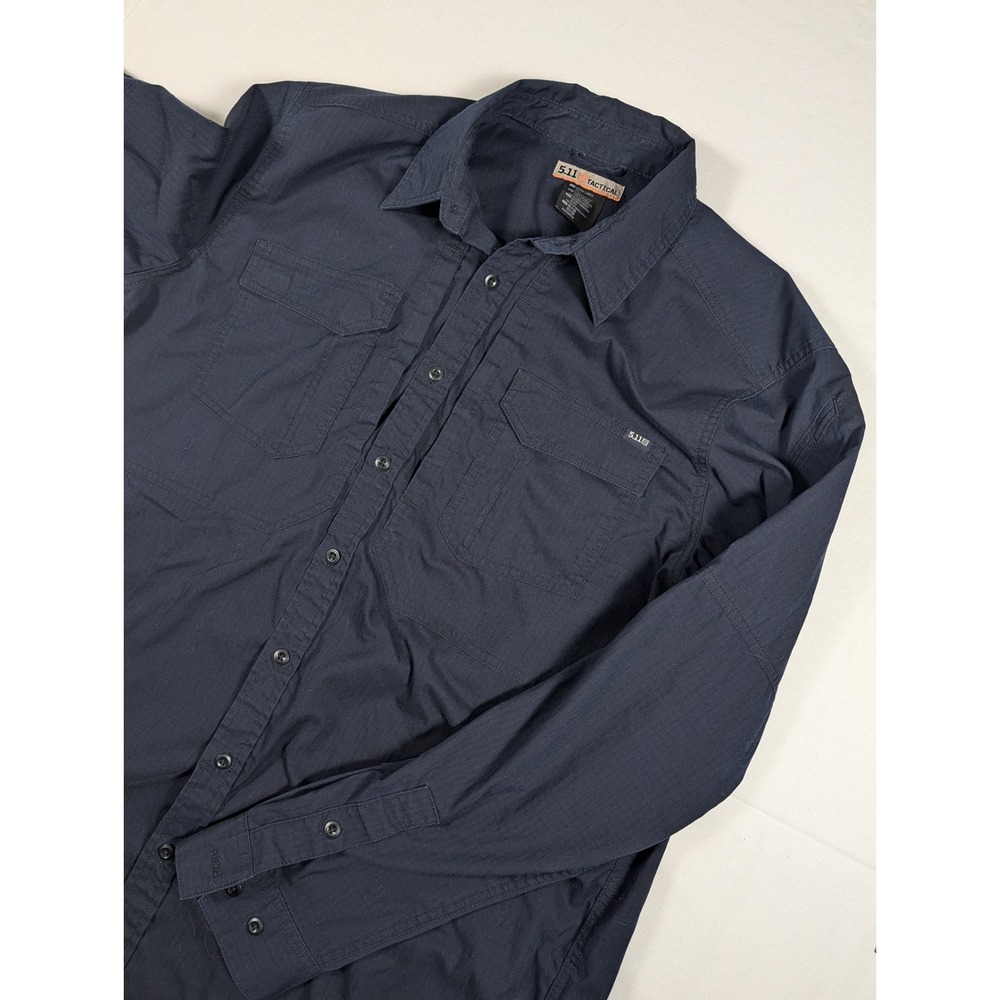 5.11 Tactical Long Sleeve Button Down Shirt Navy Blue Extra Large Tall